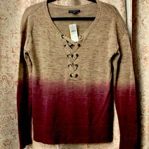 American Eagle size S sweater. 55% cotton, 20% poly, 15% acrylic, & 10% viscose